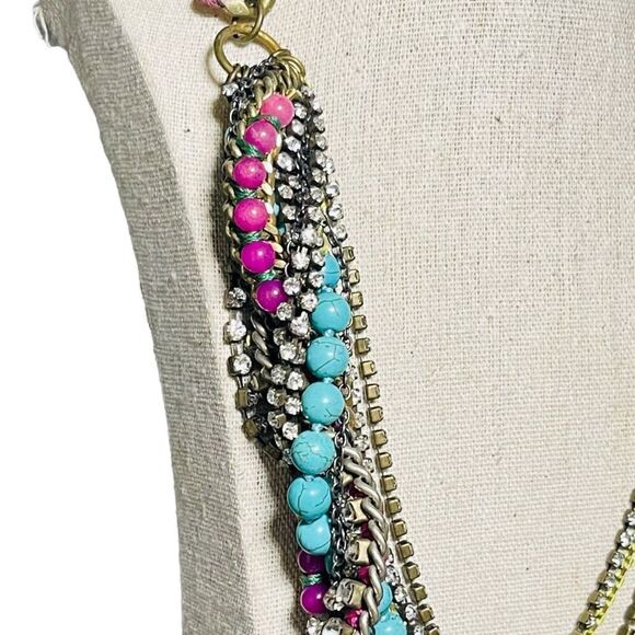 STELLA & DOT Bamboleo Jade Turquoise Crystal  Necklace RETIRED Retail $228 - Picture 6 of 8